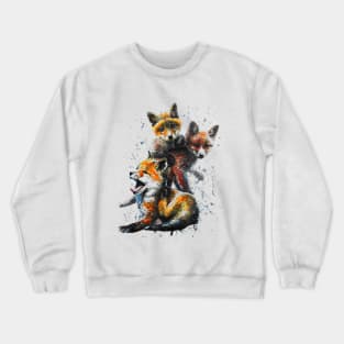 Hand Painted Fox Crewneck Sweatshirt